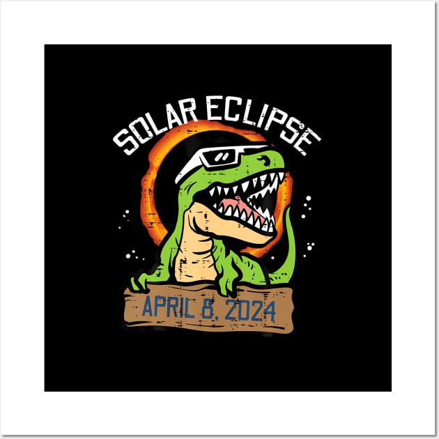 Trex Dino Solar Eclipse 2024 Totality April 8 s s Wall Art by SanJKaka